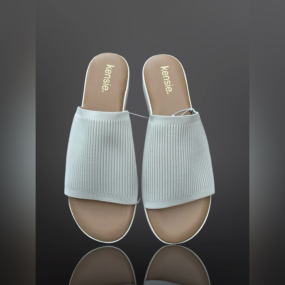 Kensie Elllie Beige Slide Sandals for Women Size 11